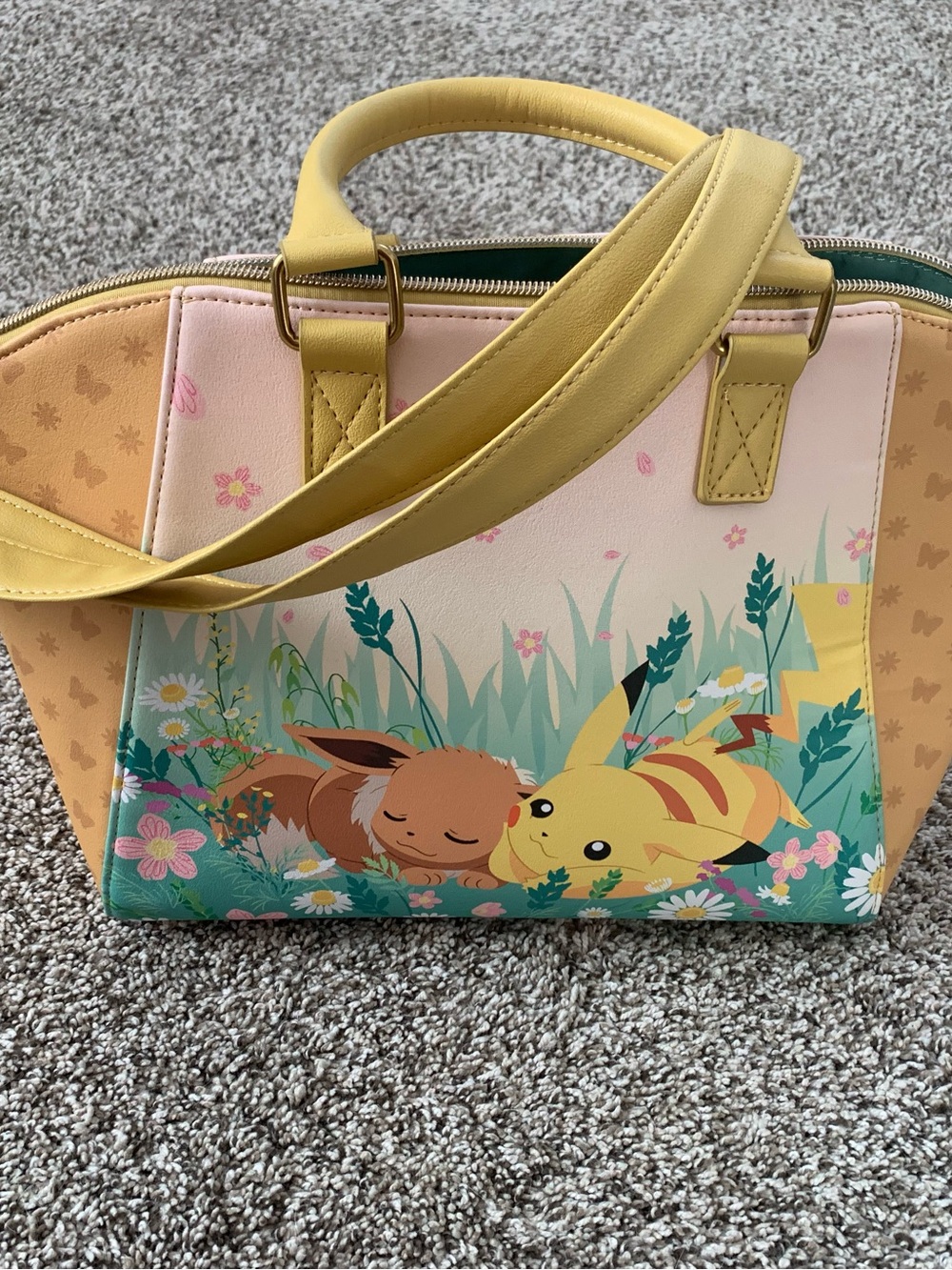 Loungefly Exclusive Pikachu & Eevee Floral Crossbody Purse